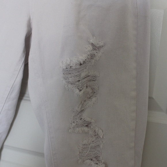 White Distressed Boyfriend Jeans - Picture 3 of 3